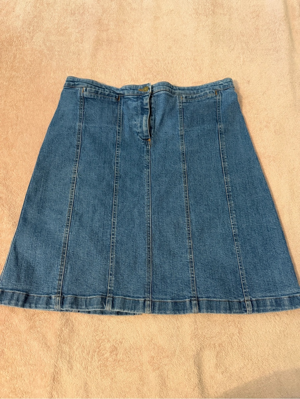 Women’s Blue Denim Panel Midi Skirt